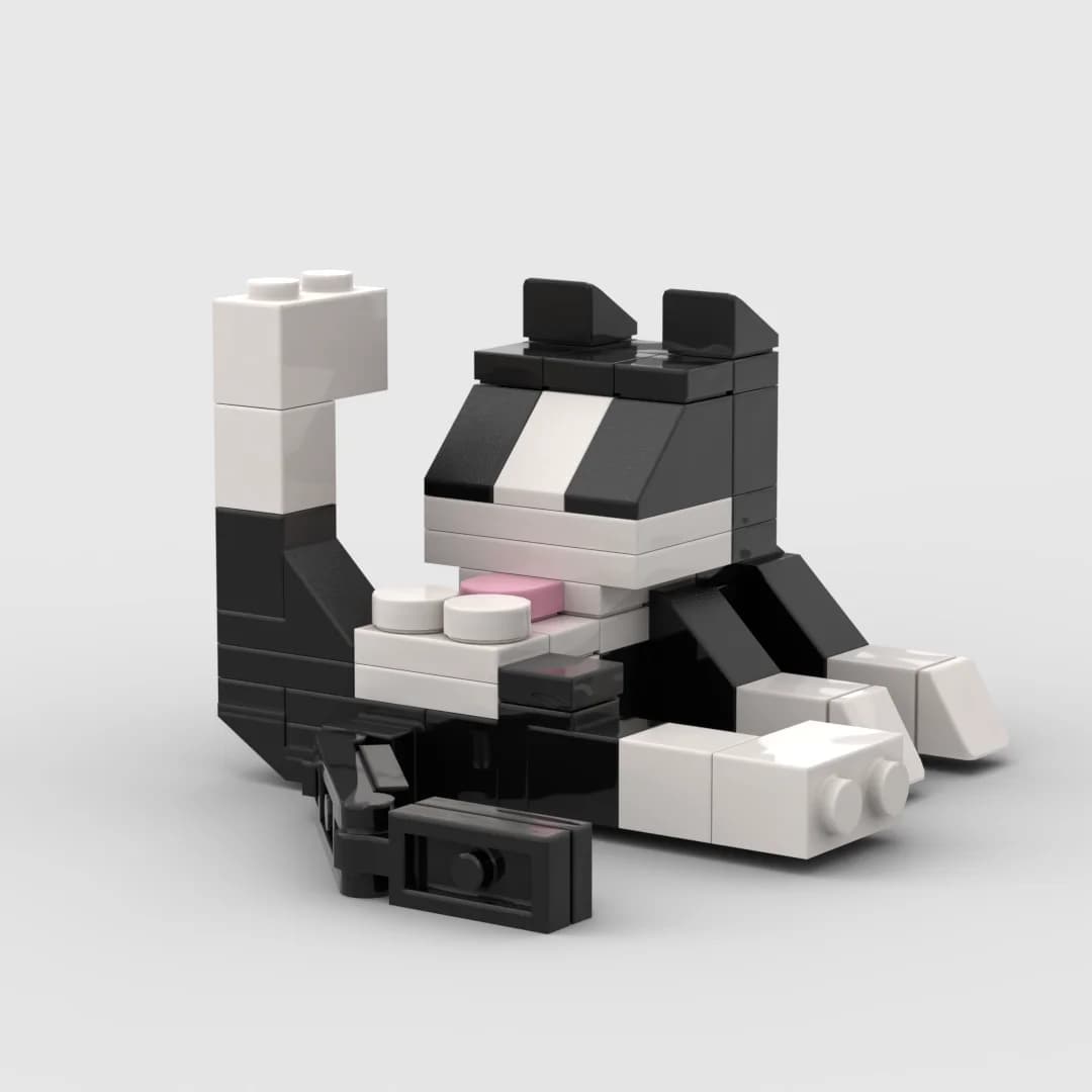 Série animale 62 pièces briques MOC chat Figires bricolage blocs de construction enfants jouets éduc