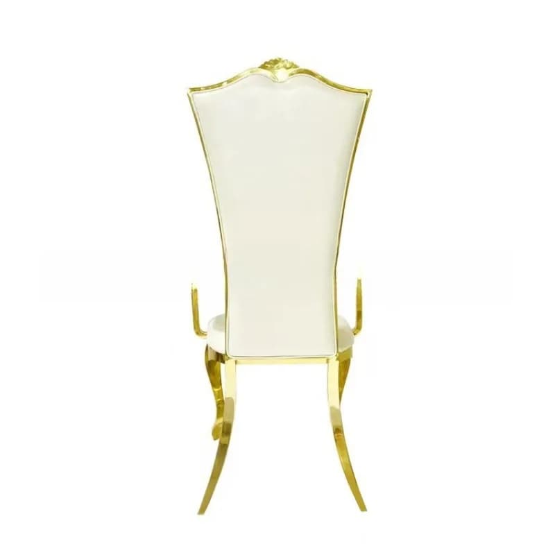 Chaise de mariage en acier inoxydable, style européen, pour villa royale, club, fauteuil à dossier h