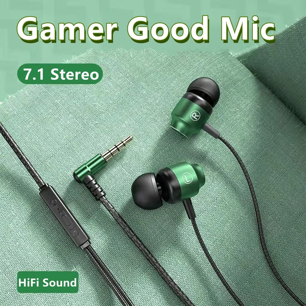 Gamer filaire casque de jeu filaire écouteur métal HiFi basse stéréo 3.5mm écouteur écouteurs pour t