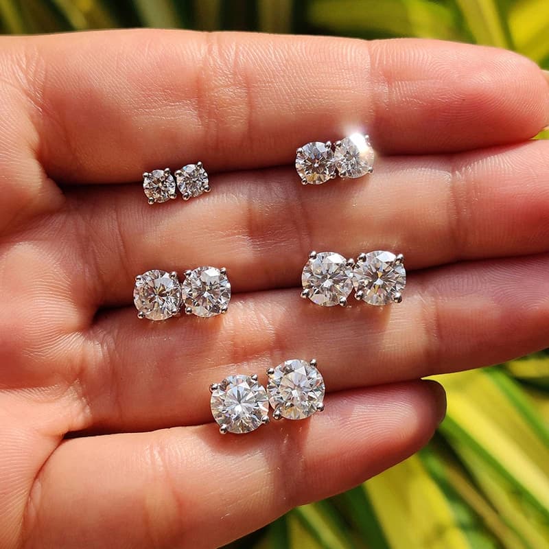 Boucles d'oreilles en diamant Moissanite pour femmes, Test réel 0.1-3CT, plaqué argent platine S925,