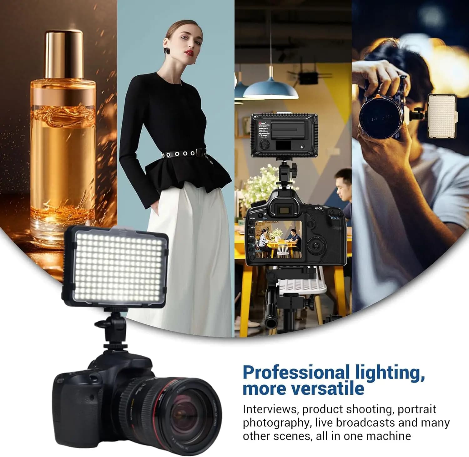 2pack 176 LED Studio Streaming lumières photographie vidéo Kit d'éclairage Photo lumières pour appar