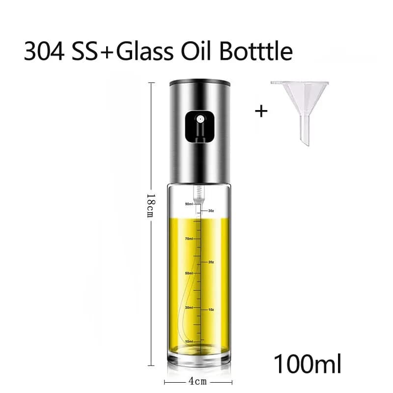 Bouteille distributeur d'huile d'olive en verre, 100ml, vaporisateur, pour salade, barbecue, cuisson