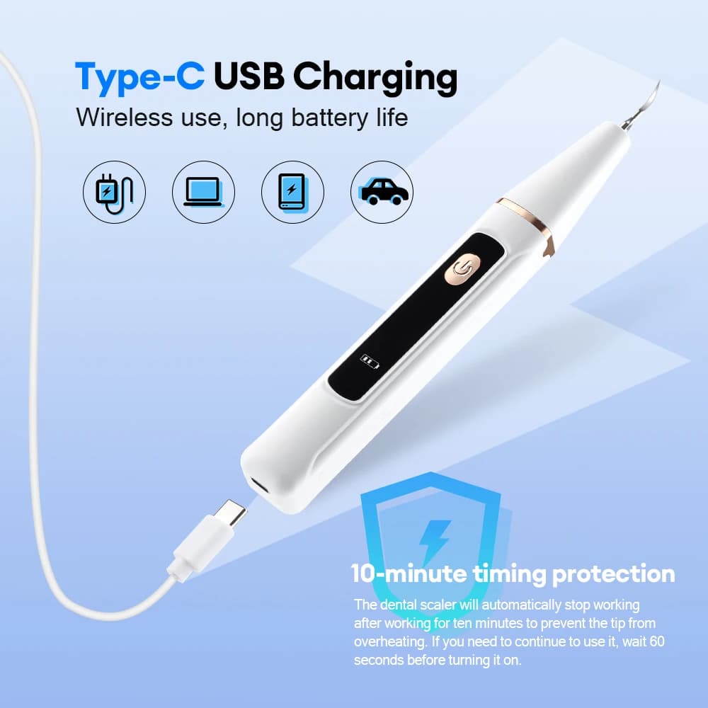 Nettoyeur de tartre à dents ultrasonique, détartreur dentaire électrique, blanchiment des dents, tac