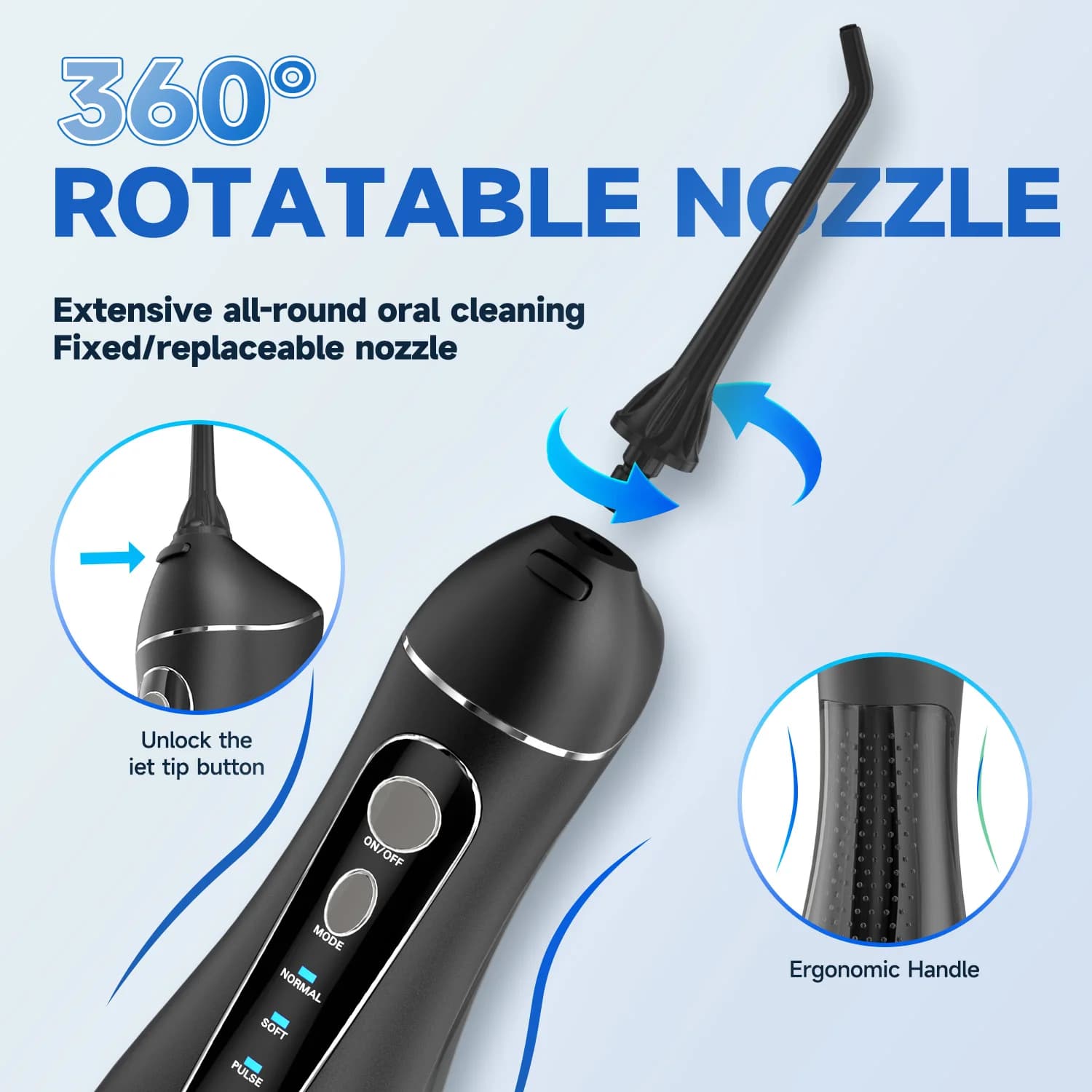 Fil dentaire Portable F18, 4 Modes, Rechargeable par USB, 4 buses, Jet d'eau Oral, réservoir d'eau d