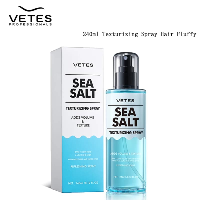VETES Spray Cheveux Secs 240ml – Spray Texturisant Instantané Effet Volume et Épaisseur au Sel Marin