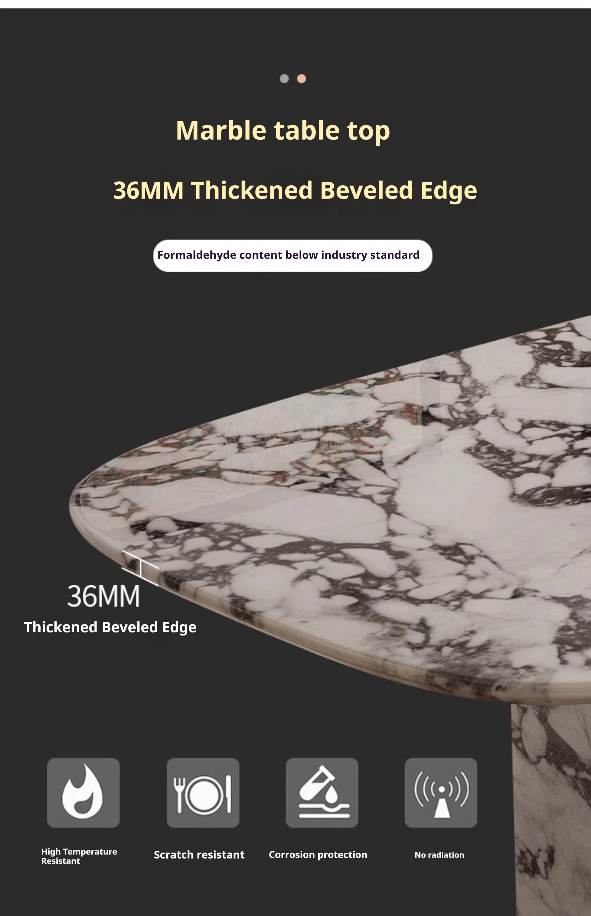 Table à manger rectangulaire de luxe sur mesure en marbre français, toutes tailles, esthétique crème