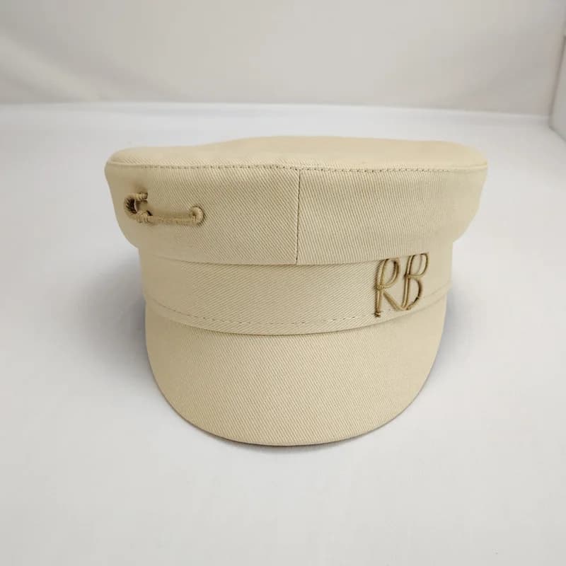 Casquettes gavroche en coton pour femmes, chapeau plat Militray, streetwear bleu marine, béret Lady 