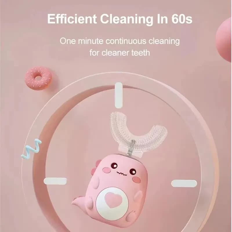 Brosse à dents électrique pour enfants, silicone de qualité alimentaire, Chev, 360, charge USB autom