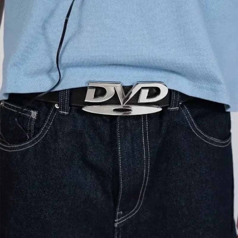 Ceinture à boucle DVD rétro Y2K 2026 pour femme, design tendance et original, accessoire polyvalent 