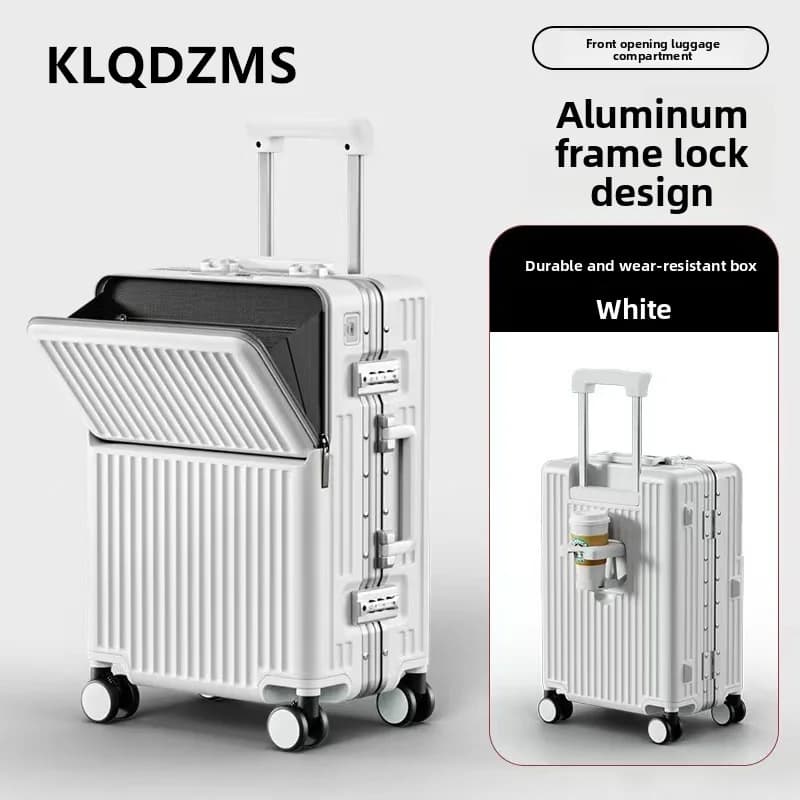 KLQDZMS valise multifonctionnelle ouverture avant valise d'embarquement boîtier de chariot pour ordi