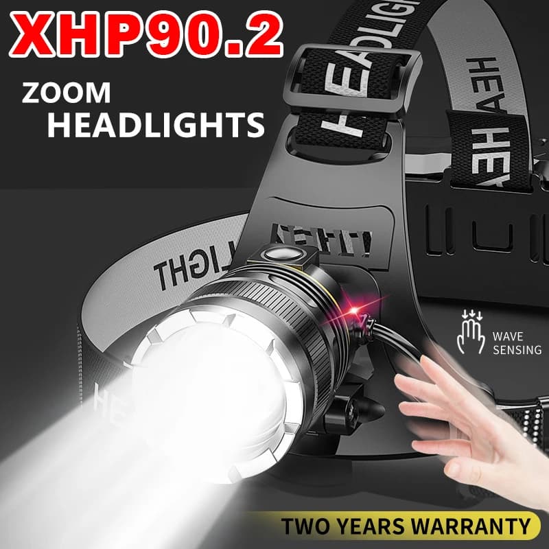 Z40 20000LM LED phare XHP90 lampe de poche phare torche Zoom capteur phare 18650 lumière Rechargeabl
