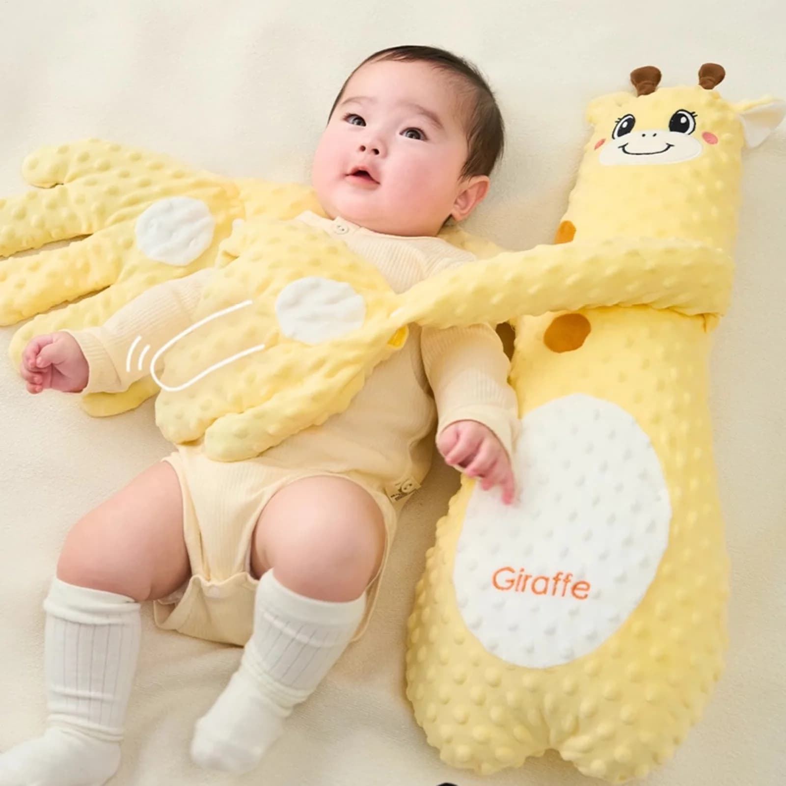 Jouet de sommeil pour bébé, coussin interactif en forme d'animal en peluche avec 3 modes réglables, 