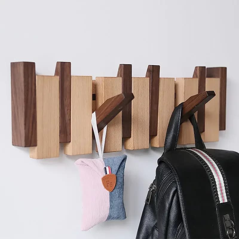 Porte-manteau mural en noyer noir, support créatif suspendu pour chapeau, porte-clés, porte-manteau 