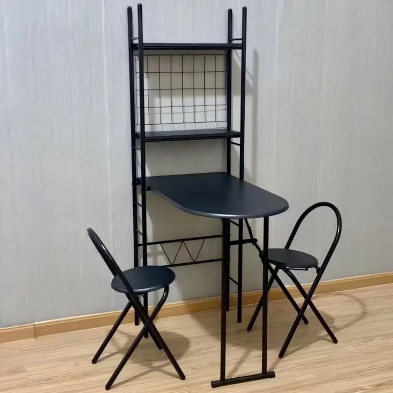 Combinaison table et chaise de séparation de cuisine, support de rangement mural, table et chaise pl