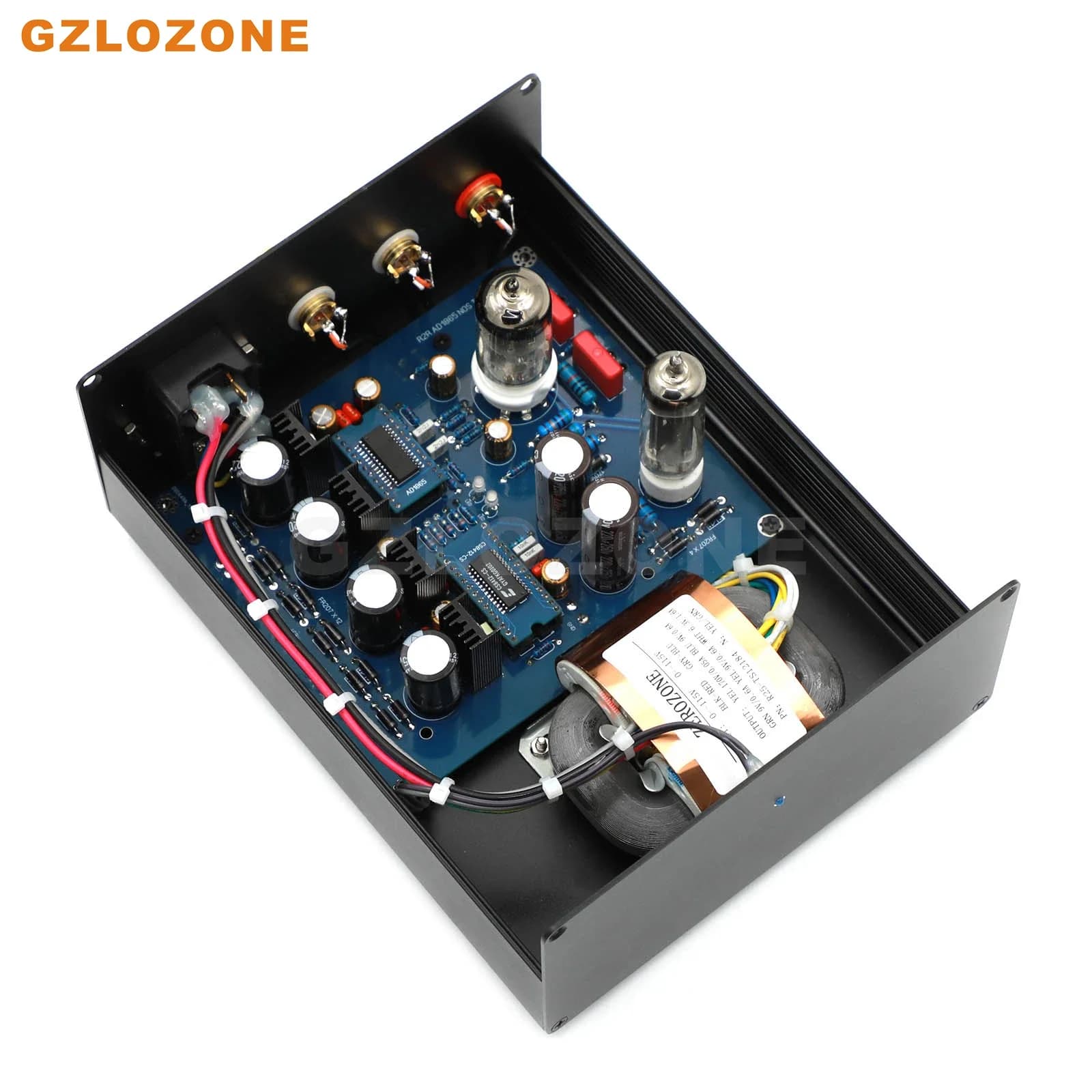 R2R NOS AD1865 + CS8412 Décodeur audio architecture 6N11 + 6Z4 Tube DAC ARGENT/NOIR (en option)