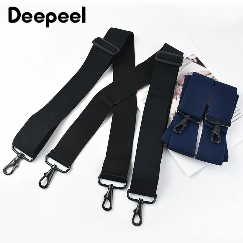 Deepeel-Bretelles Jockstrap larges pour hommes, bretelles pour hommes adultes, 4 clips, crochet, 5x1