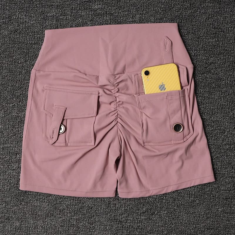 TRY TO BN Shorts de sport taille haute pour femmes, collants de yoga, leggings froissés, push-up, gy