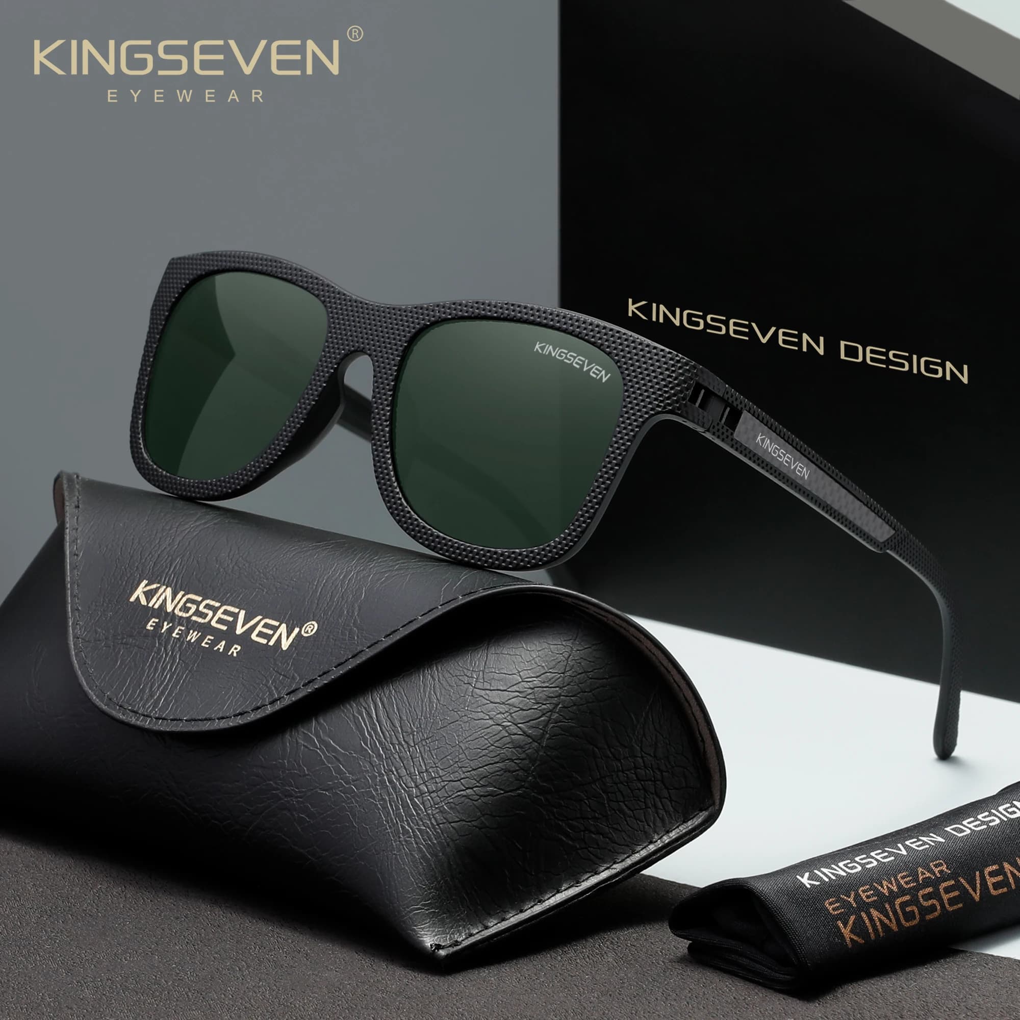 KINGSEVEN Lunettes de soleil polarisées UV400 tendance pour hommes et femmes, montures classiques et