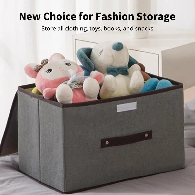 Boîte de rangement en tissu non tissé gris, fournitures pour la maison, vêtements, sous-vêtements, c
