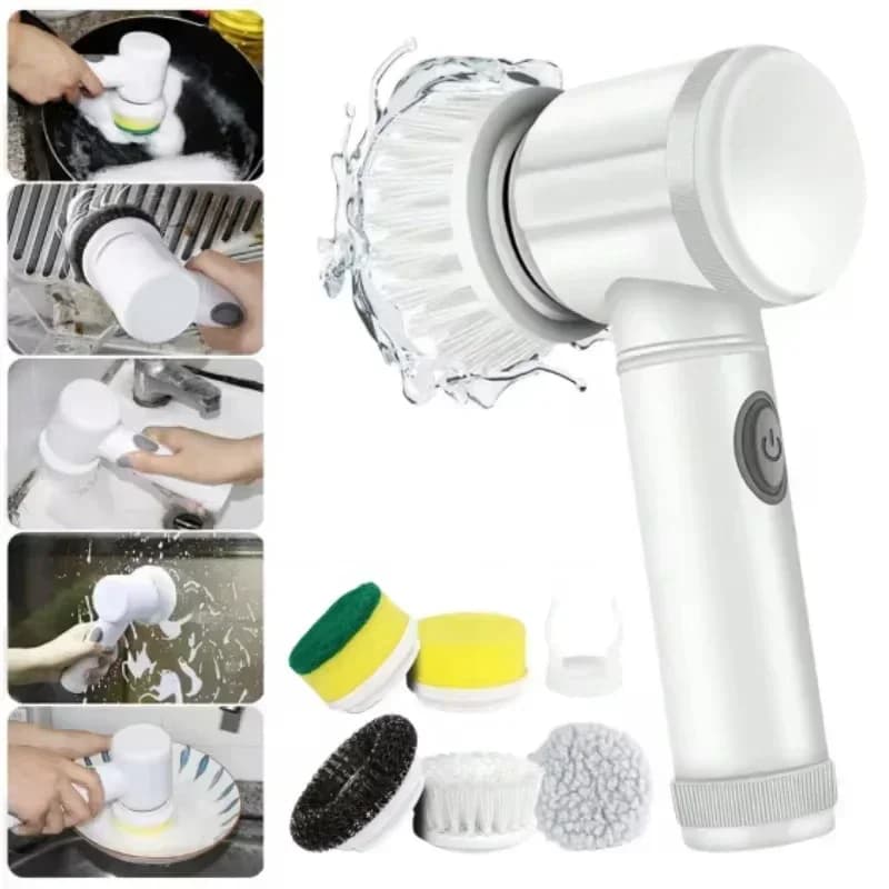 Épurateur électrique 5 en 1, épurateur rotatif avec 5 têtes de brosse remplaçables, brosse de nettoy