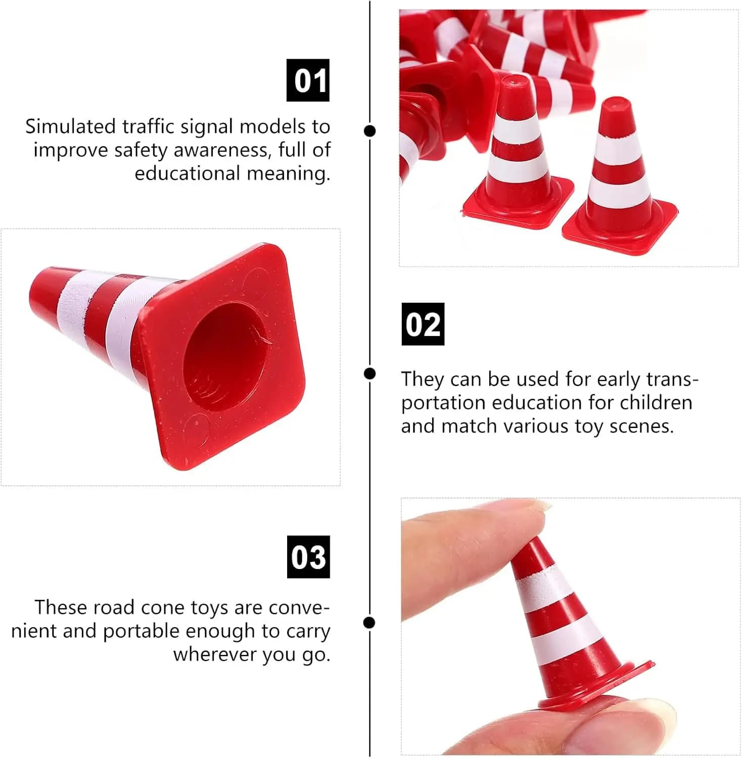 Mini cônes de circulation, petite Simulation rouge, barrage routier de sécurité, décoration de gâtea