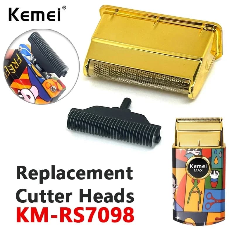 Jeu de lames de rechange pour tondeuse à cheveux Kemei KM-RS7098, tête de coupe de barbier pour tond