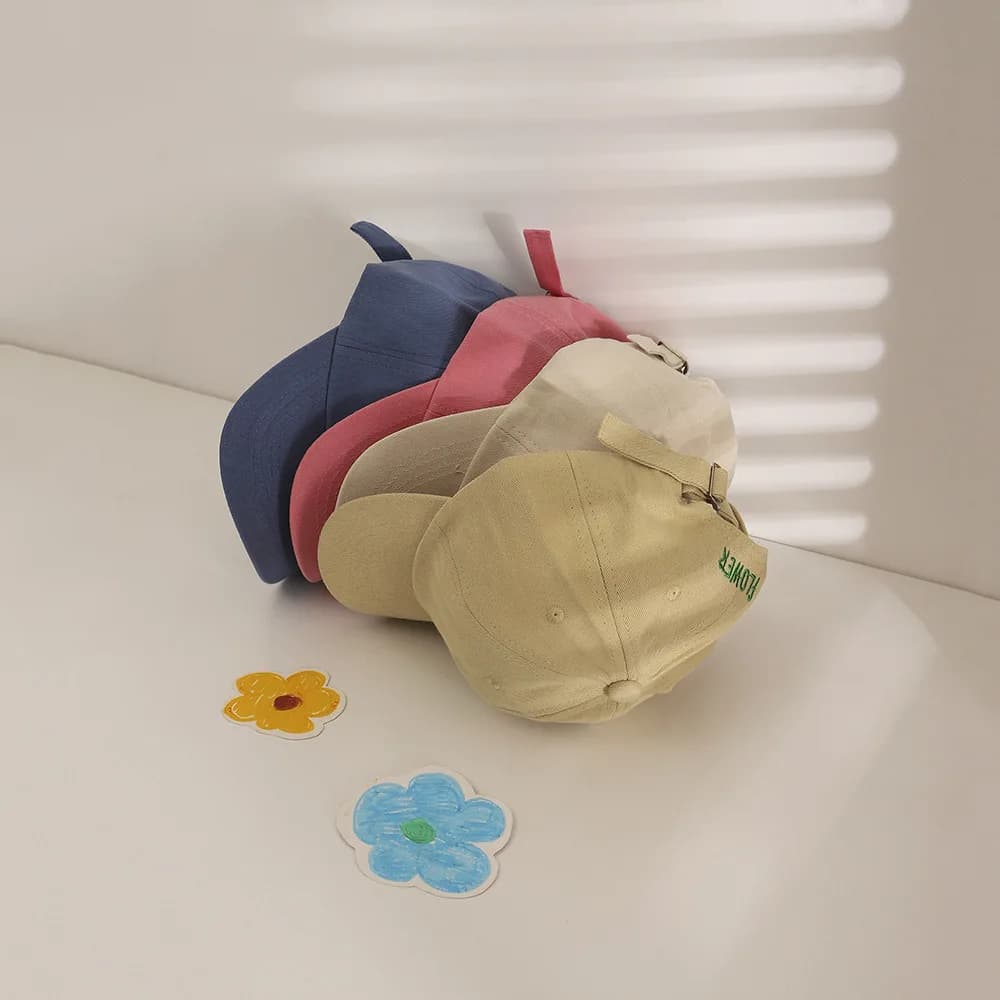 Casquette de Baseball pour enfants, jolie fleur, couleur unie, chapeau en langue de canard pour enfa