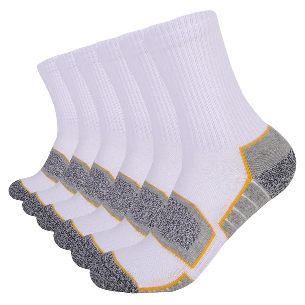 6 paires de chaussettes de randonnée à coussin lourd pour hommes, en coton, Anti-odeur, évacuant l'h