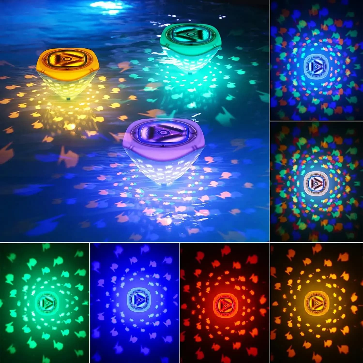 Lumières de piscine flottantes étanches, budgétaire de fontaine de spa, étanche, alimenté par batter