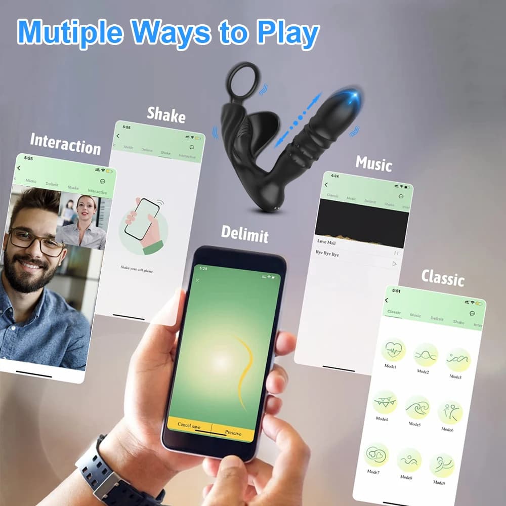 Vibromasseur Bluetooth pour hommes, masseur de prostate, vibromasseur anal gay, stimulateur de prost