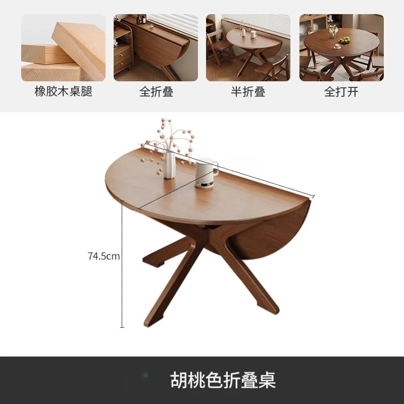 Tables à manger rustiques du milieu du siècle, rondes et modernes, Vintage, uniques, pliables, nordi
