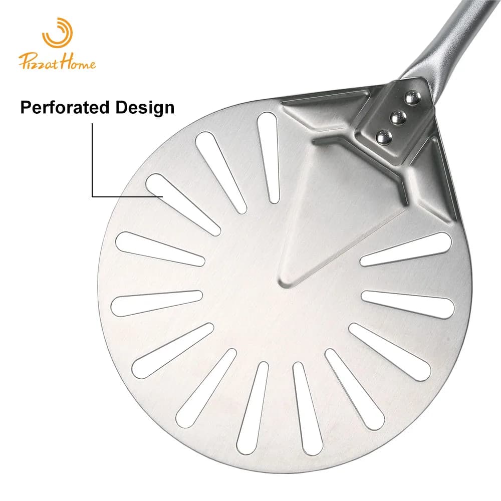 PizzAtHome 56 pouces en acier inoxydable tournant peau ronde Pizza tournant pelle amovible tournant 