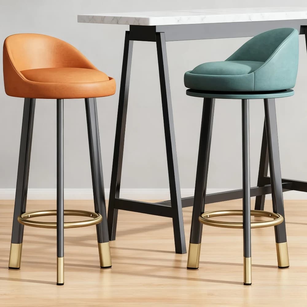 Chaise de Bar légère et rotative de luxe, chaise de Bar avec dossier, chaise de levage, moderne et S