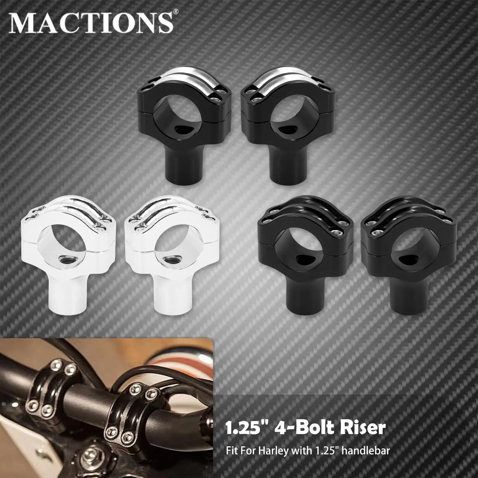 Kit de montage de pinces de guidon universel pour moto, 1.25 pouces, noir/Chrome, pour Harley Sports
