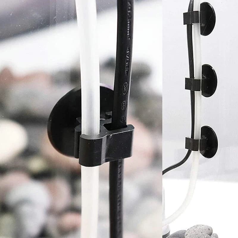 Clip de ventouse d'aquarium, 5 pièces, Tube d'oxygène pour Aquarium, pompe, cordon d'alimentation, b