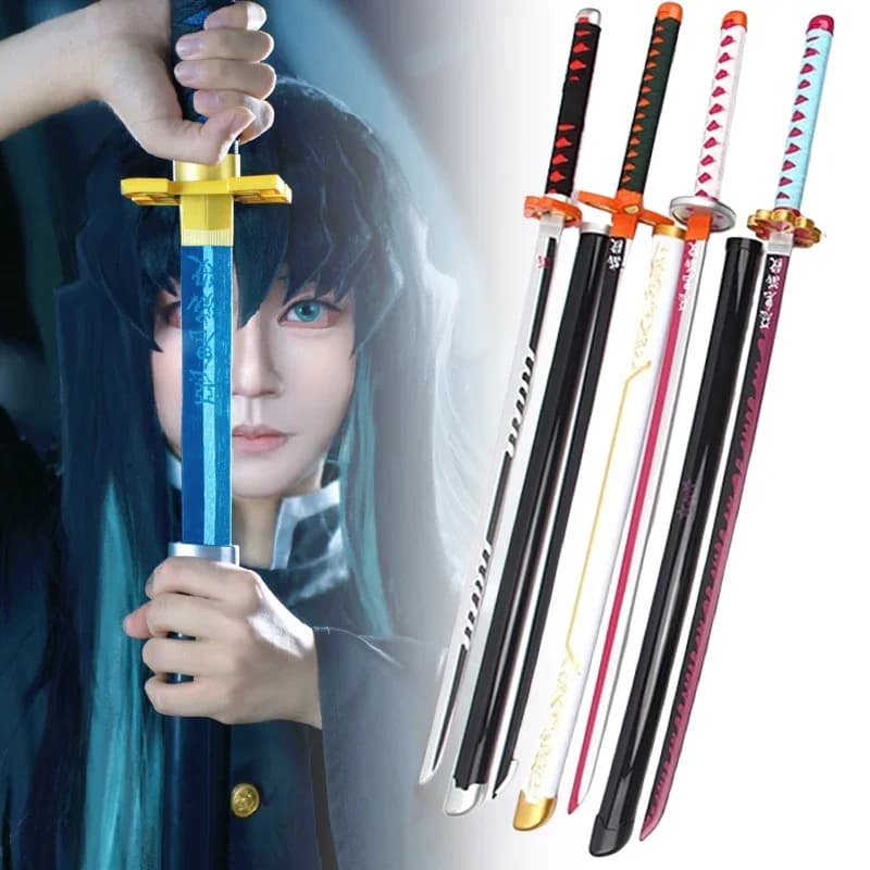 Demon Slayer Katana Anime Cosplay Prop, Kimetsu No Yaiba, Épée Ninja Knife, Taille réelle, Samurai S