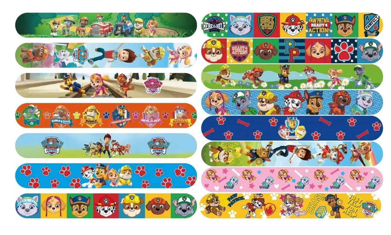 15 pièces/ensemble Paw Patrol série familiale Bracelet Ryder Marshall écombrant PVC Snap cercle dess