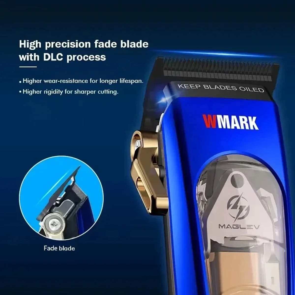 Tondeuse à cheveux professionnelle pour hommes WMARK NG-9004, 10 000 tr/min, sans fil, pratique, ton