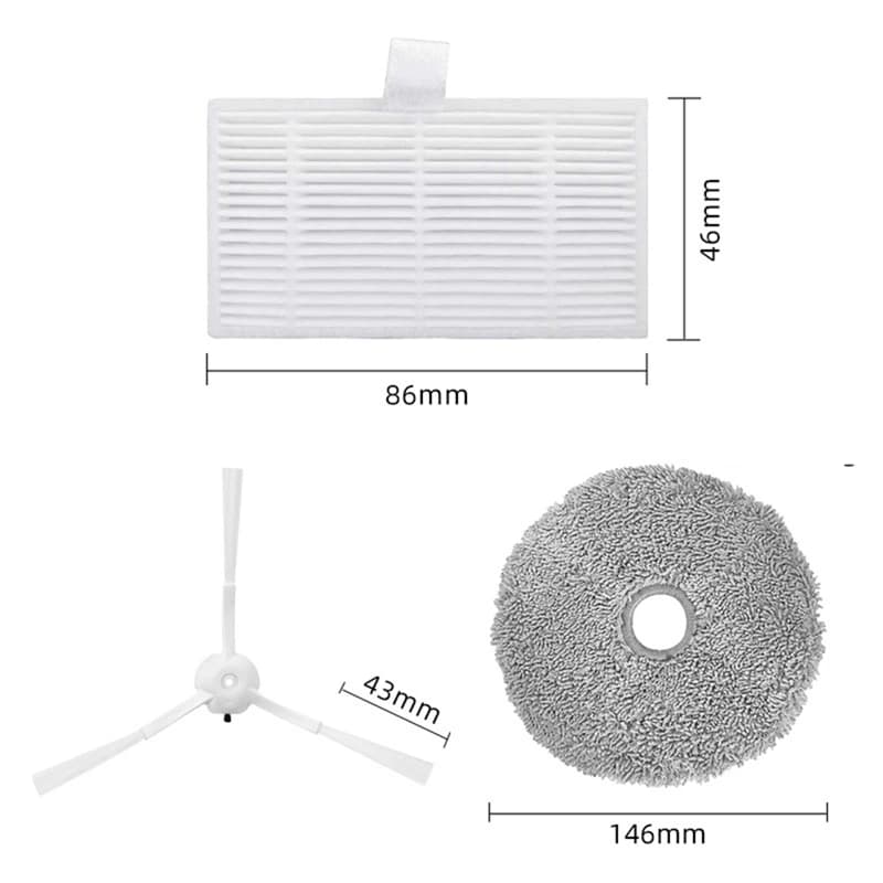 Compatible pour Xiaomi Lydsto W2 / Kyvol Cybovac S60 / Blaupunkt Bluebot OMEGA / inic iX10 brosse la