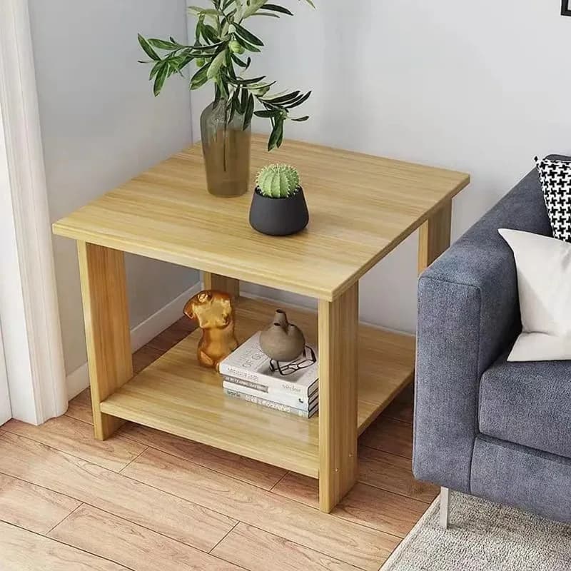 Table de chevet Simple en bois massif, table de nuit Double couche, salon, canapé, Table d'appoint, 