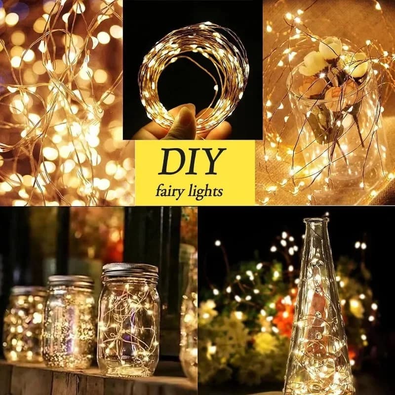 Fil de cuivre USB LED guirlandes lumineuses guirlande fée chaîne lumière pour vacances noël fête de 