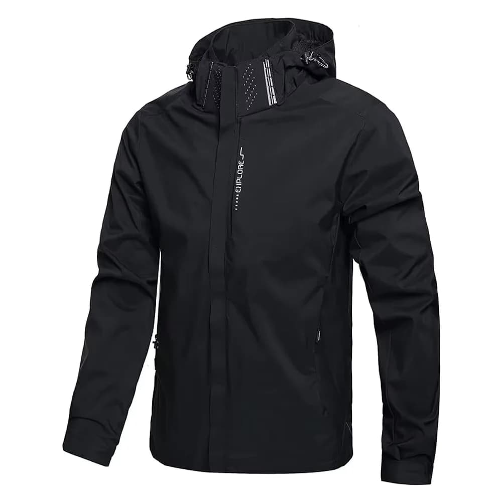 Veste de pluie imperméable légère pour hommes, imperméable d'extérieur à capuche, veste coupe-vent d