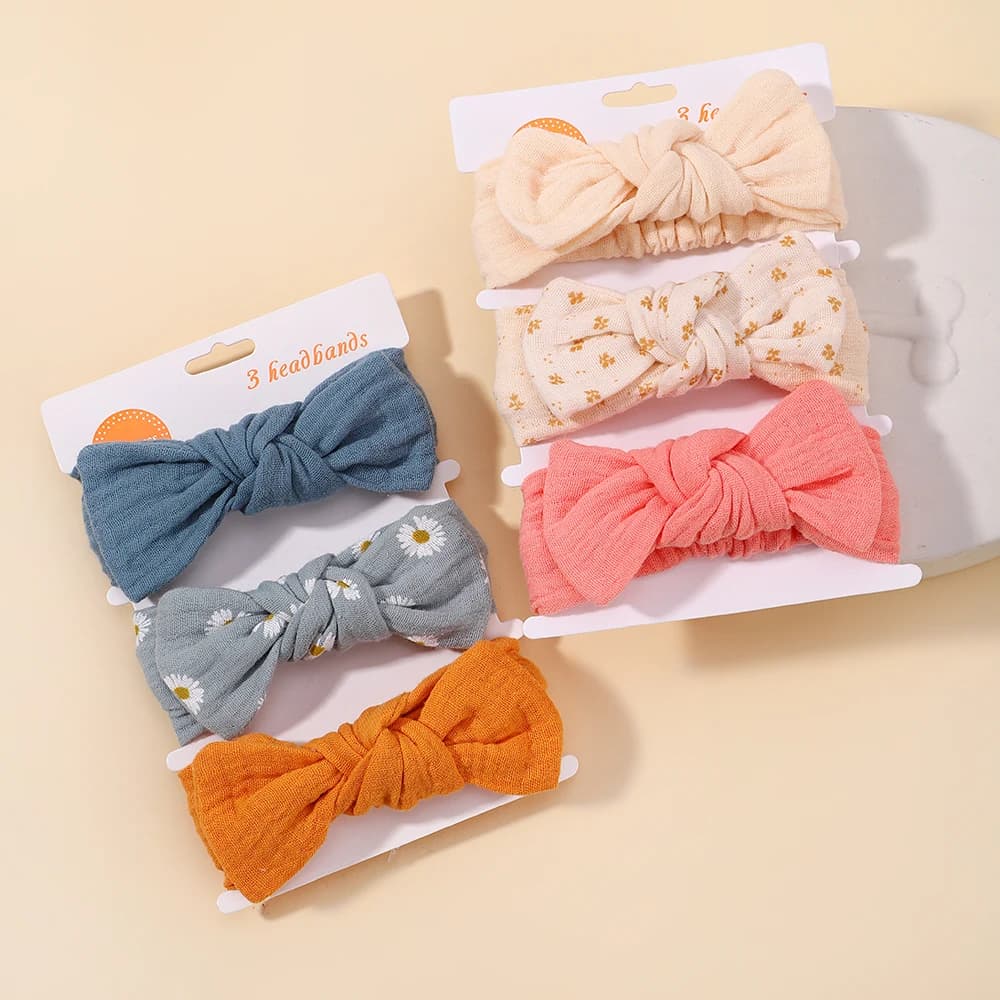 3 pièces bébé filles bandeau ensemble nœud noeud tête enveloppement pansement enfants tout-petits ch