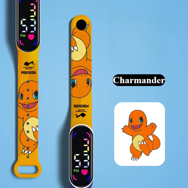 Montre électronique à LED avec bracelet, nouvelle montre numérique mignonne à l'effigie de Pikachu G