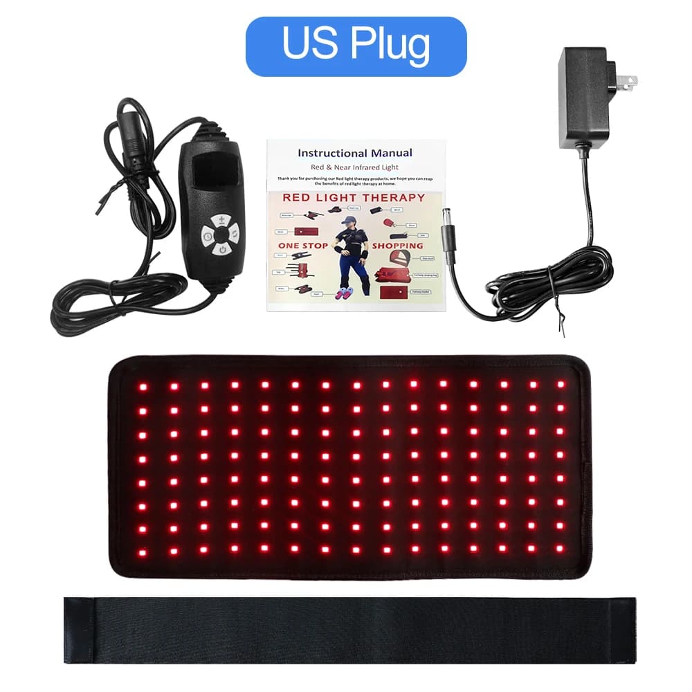 Ceinture LED à 120 perles de lumière rouge 660nm & 850nm pour le dos, soin corporel confortable, rel