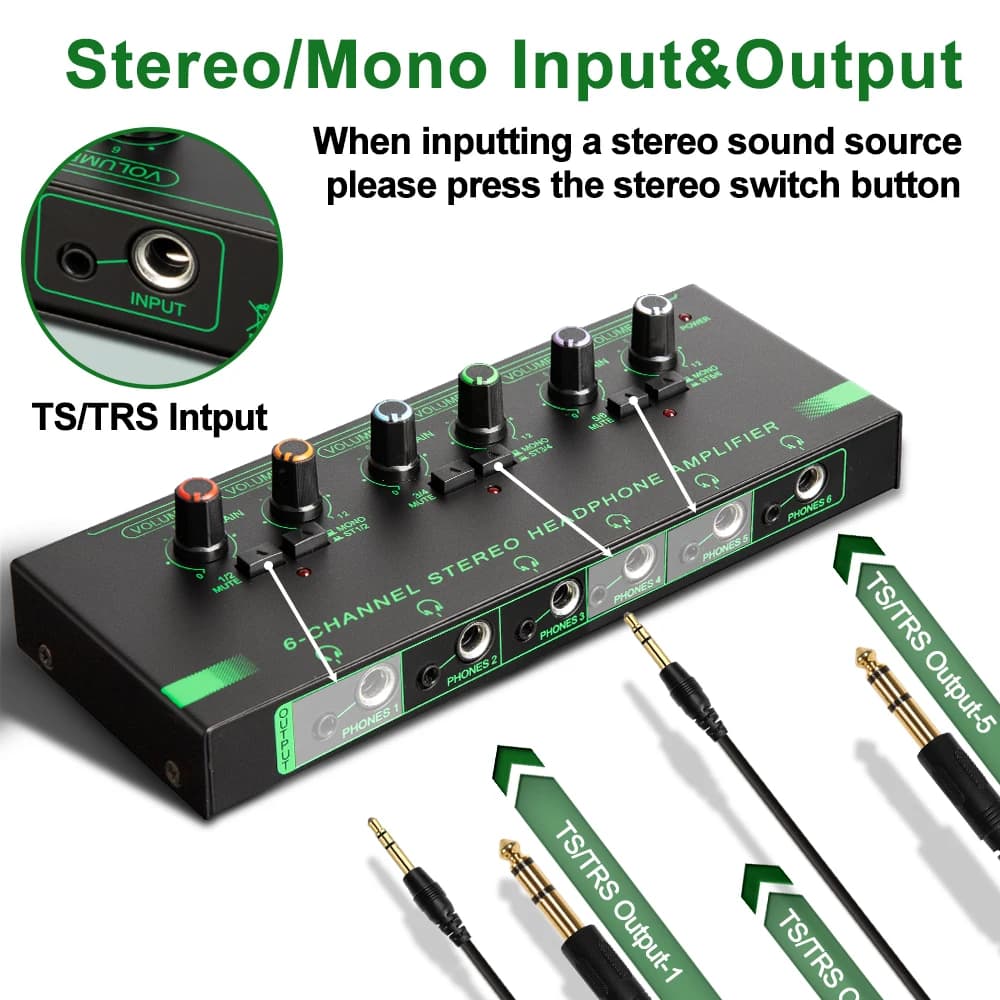 Mini amplificateur de casque Depusheng nouveau amplificateur Audio stéréo Ultra-Compact 4/6 canaux a