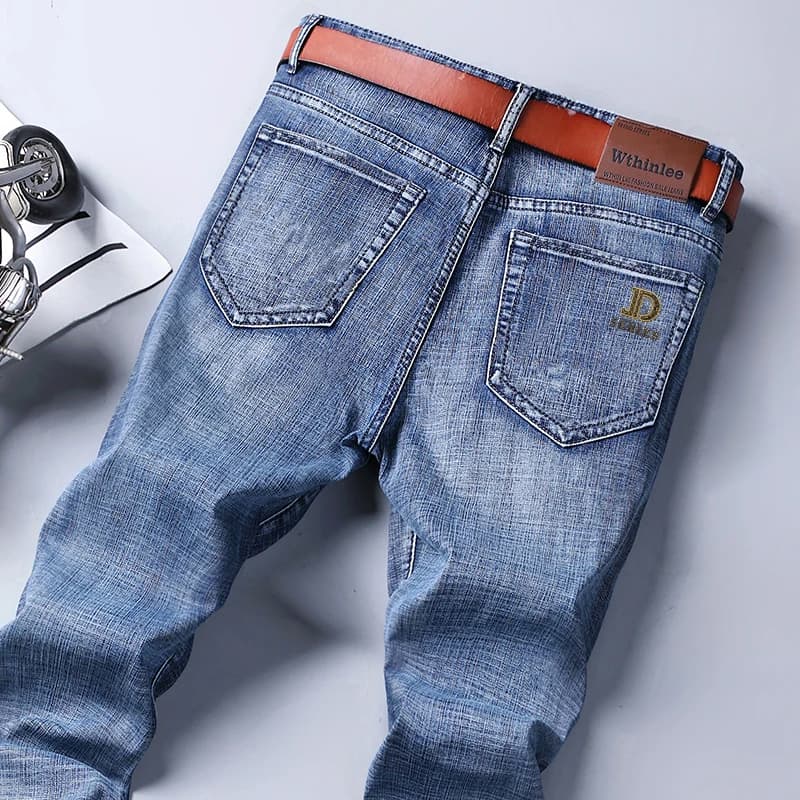 Wthinlee 8 modèles printemps automne affaires jean hommes décontracté droit Stretch mode classique t