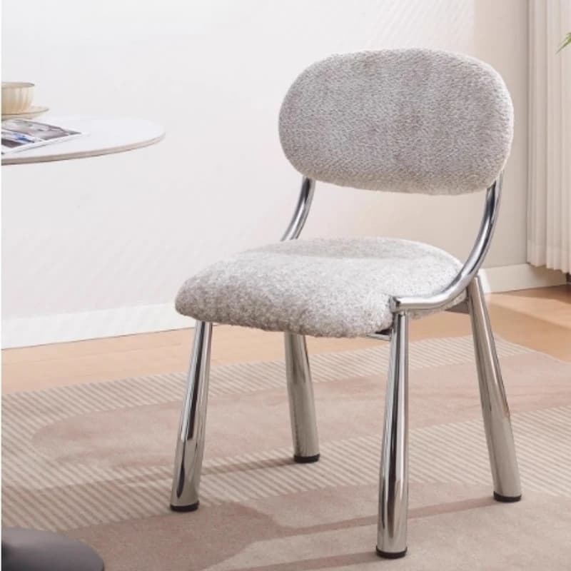 Chaises de salle à manger en polaire berbère, chaises de cuisine nordiques en métal, design de luxe,