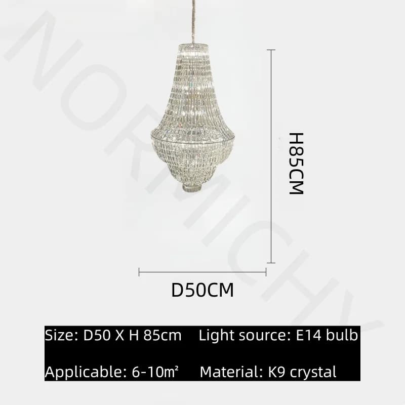Loft moderne Duplex Villa salon Lustre en cristal escalier Long Chrome couleur Lustre en cristal Lus