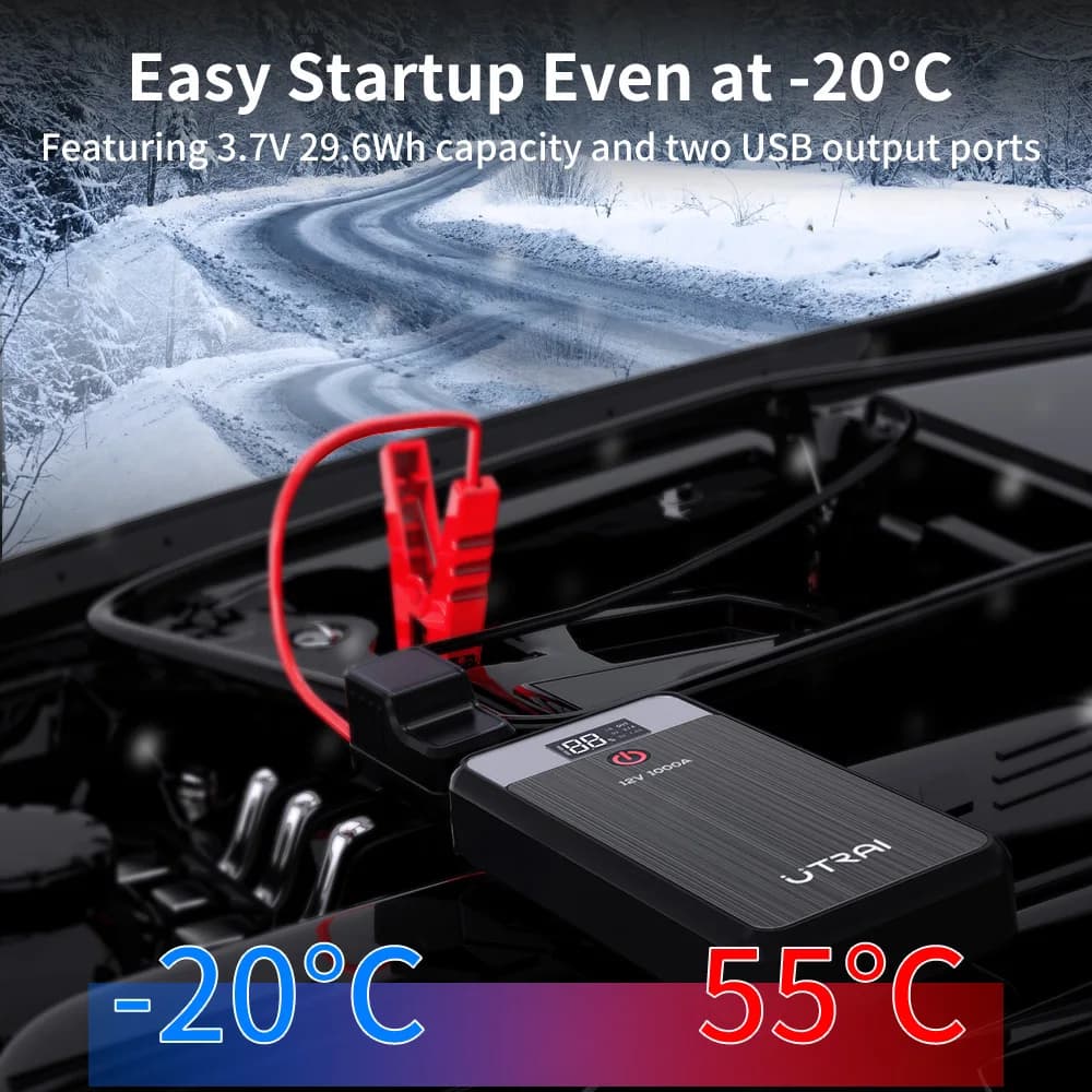 UTRAI démarreur de saut de voiture 1000A chargeur de batterie 8000mAh Booster de batterie externe de